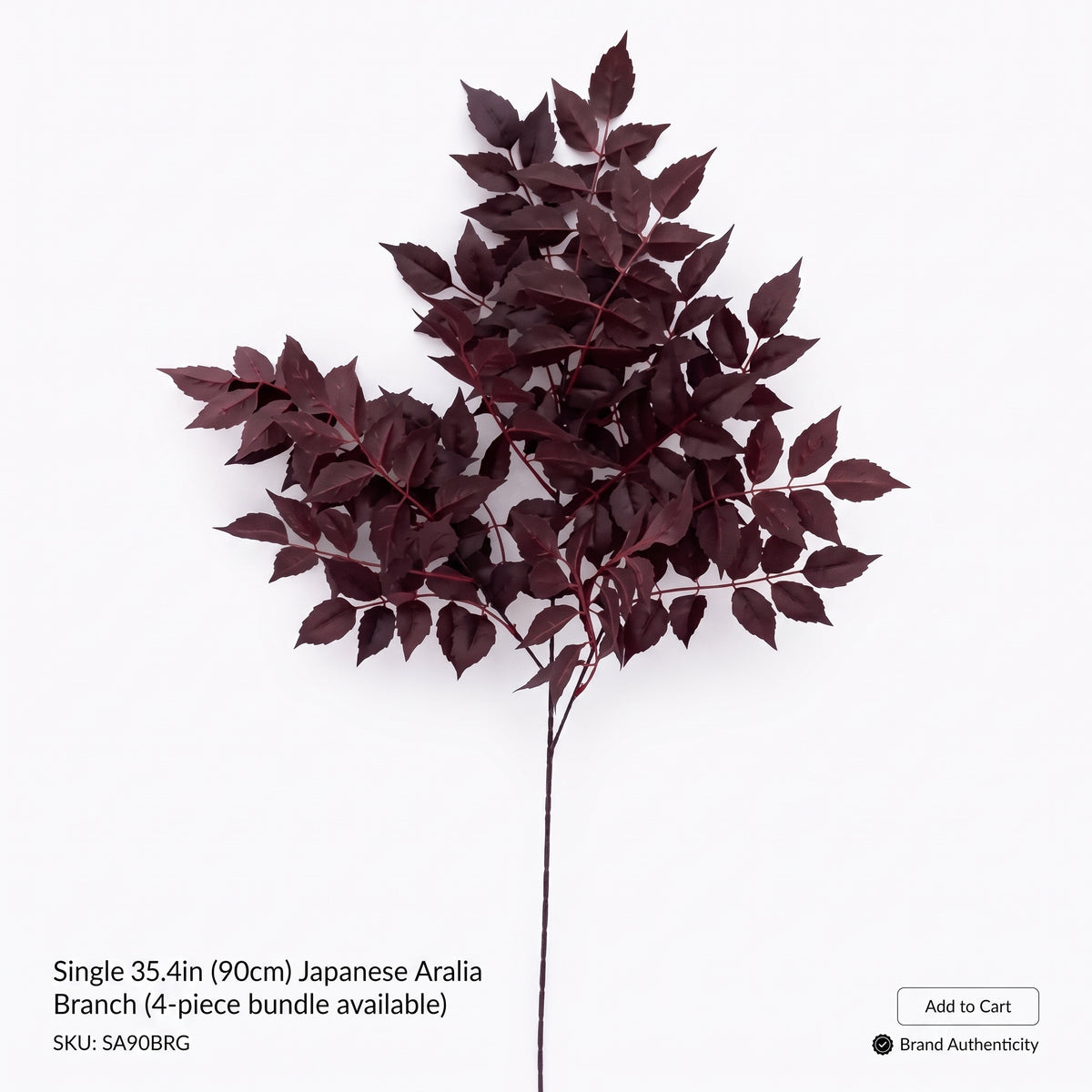 Dark Brown Lingxiao Leaves Branch
