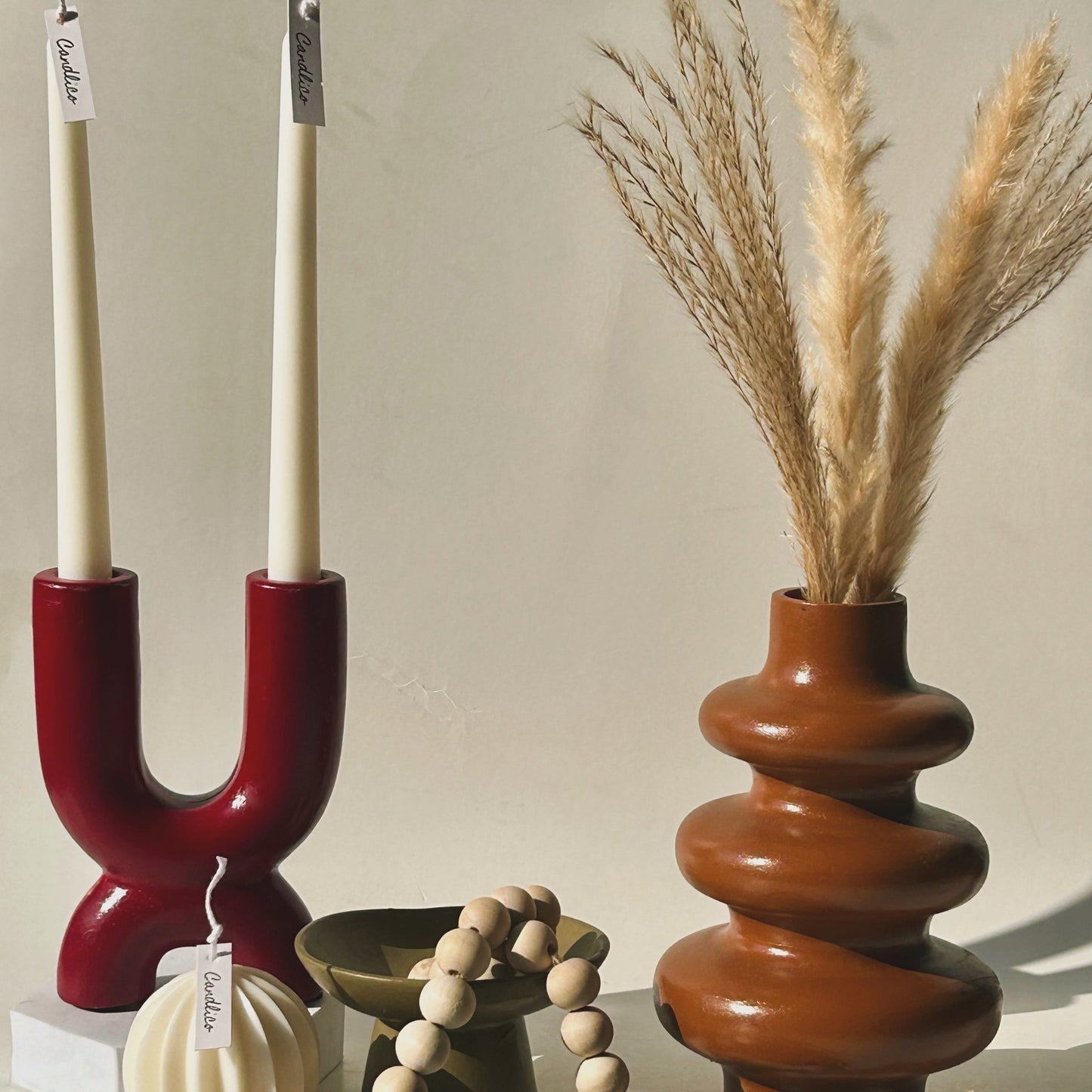 U-Shaped Ceramic Candle Holder