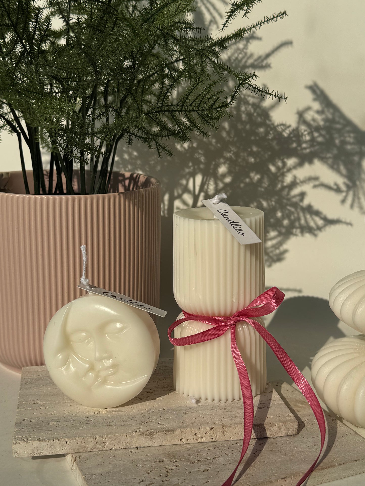 Strip Pillar Candles (Pair)