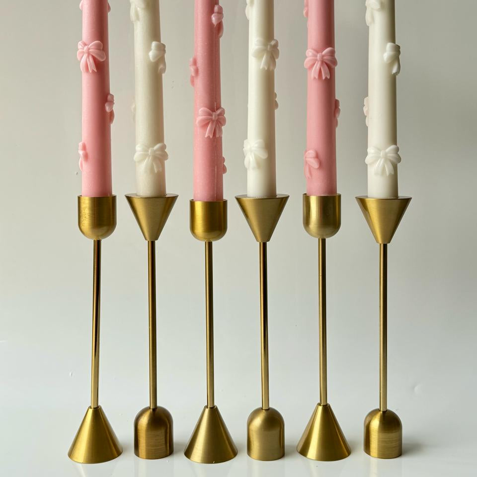 Brass Holder with Bow Candle