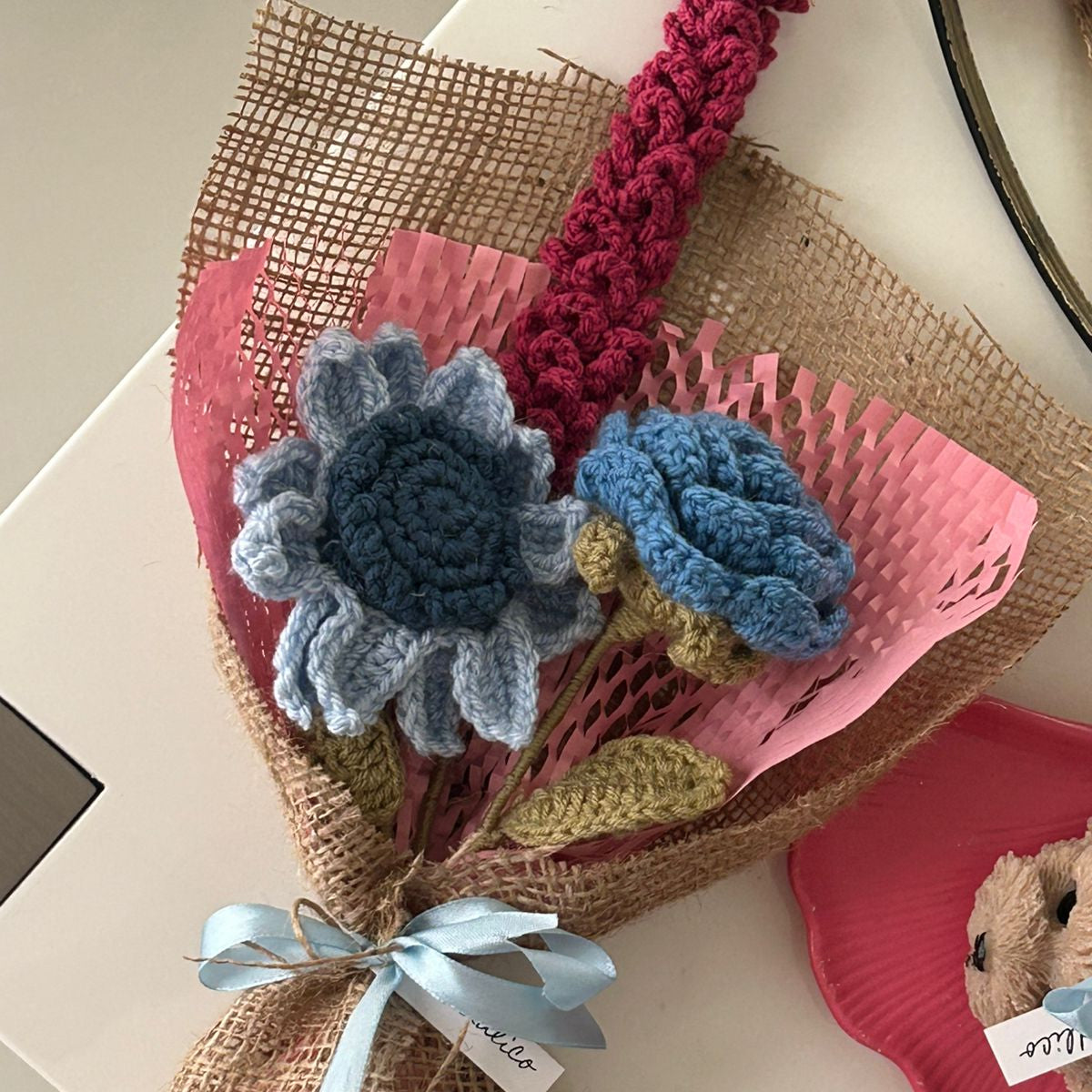 Blooming Blue Crochet Bouquet