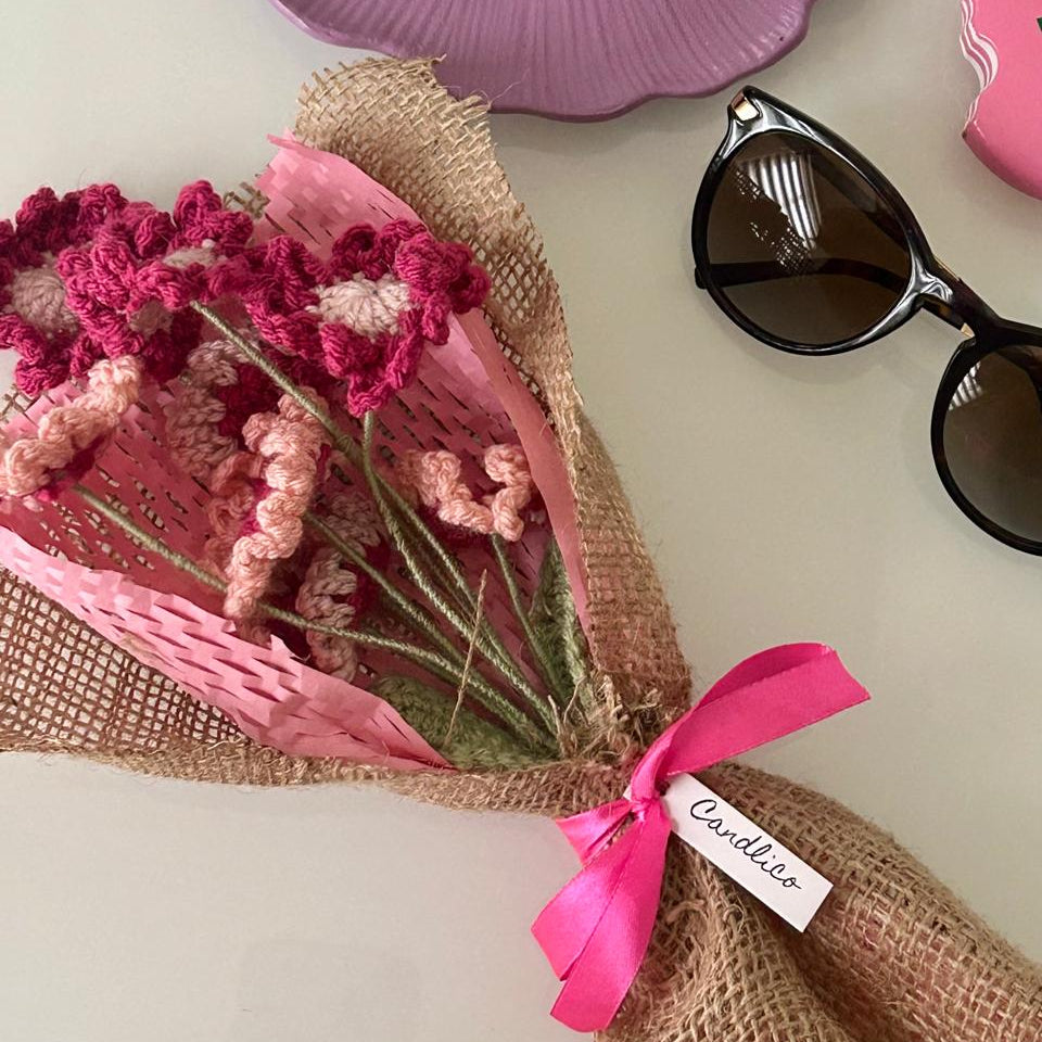 Pink Stitches - Crochet Bouquet