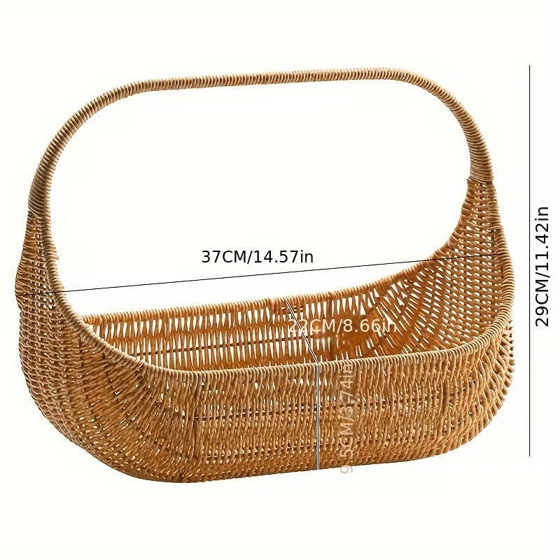 Rattan-Like Woven Basket
