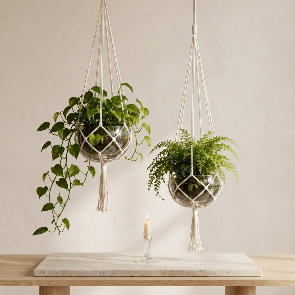 Handwoven Bohemian Plant Hanging Basket