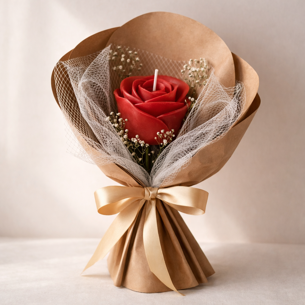 Rose Flower - Special Gift Candle Bouquet