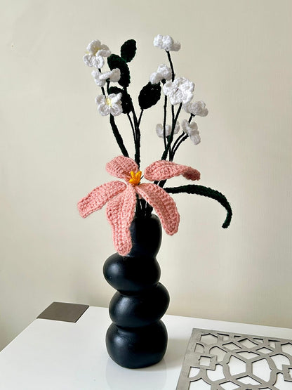Berry Elegance Blossom Crochet Flower