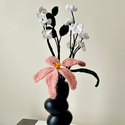 Berry Elegance Blossom Crochet Flower