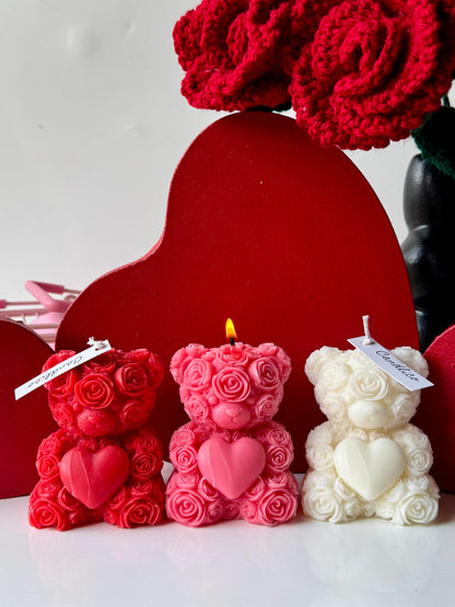 Rose Teddy Candle