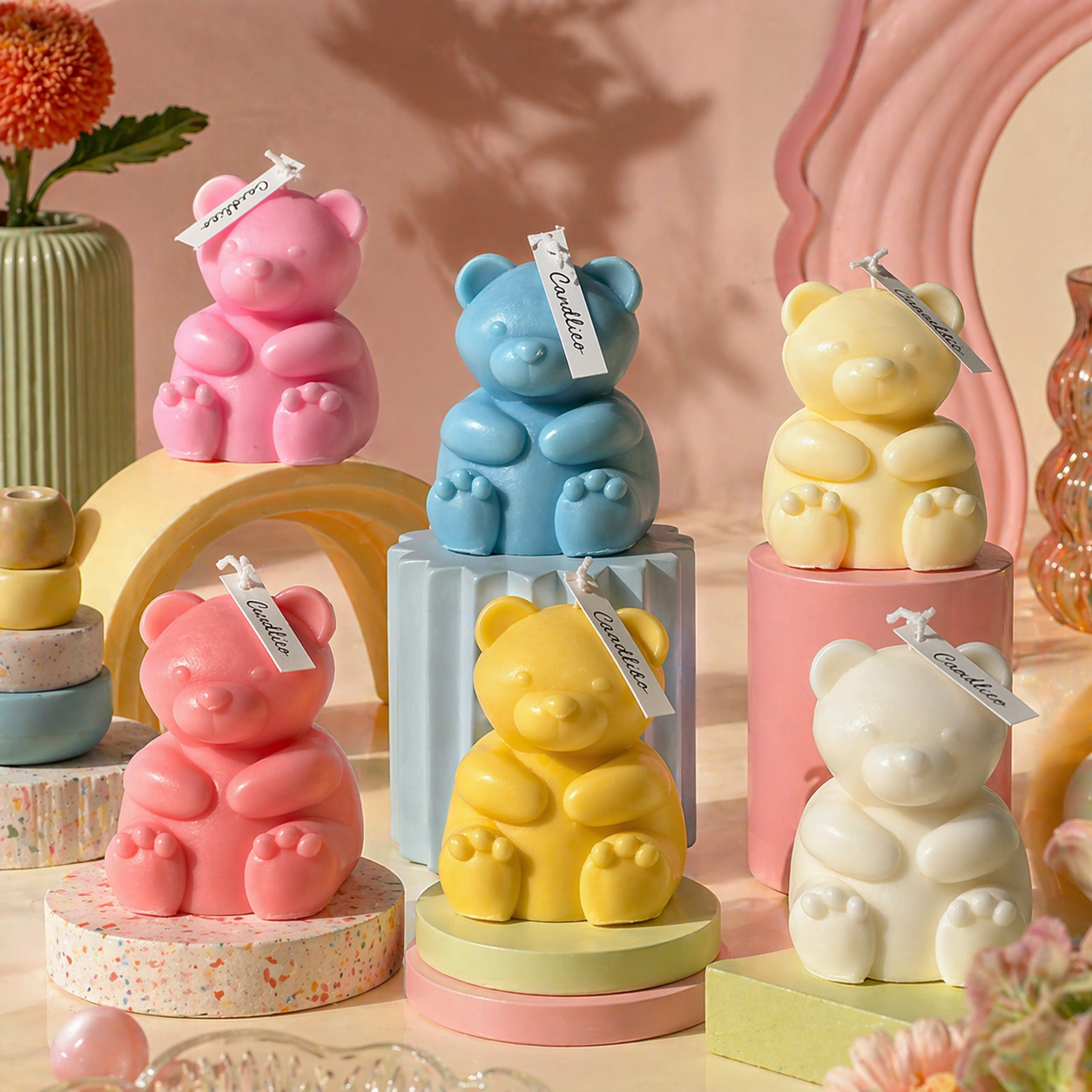 Chunky Teddy Candle