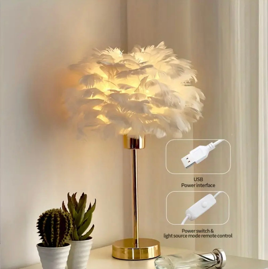 Feather Table Lamp