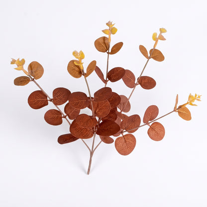 Faux Eucalyptus Autumn Foliage Branch