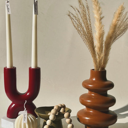 U-Shaped Ceramic Candle Holder