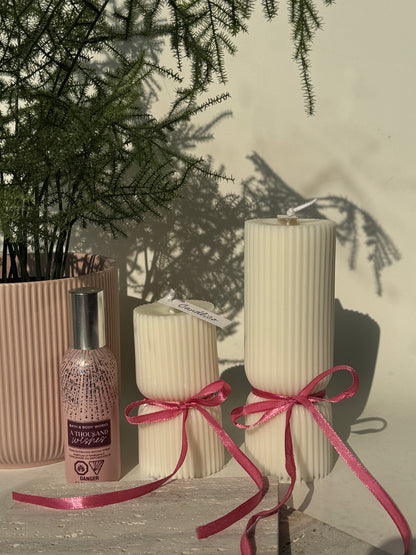 Strip Pillar Candles (Pair)