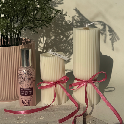 Strip Pillar Candles (Pair)