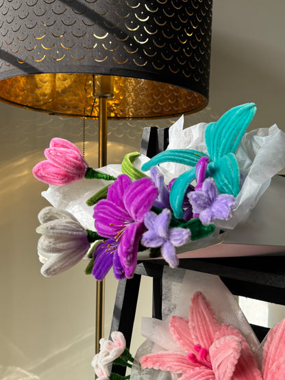 Marine Melody Blooms Crochet Bouquet