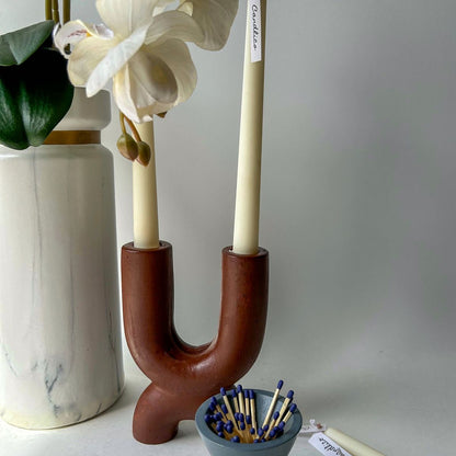 U-Shaped Ceramic Candle Holder