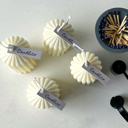 Clio Ribbed Pillar Candle