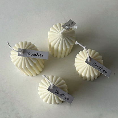 Clio Ribbed Pillar Candle