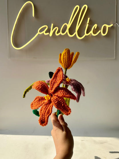 Whispers of Sandstone Blooms - Crochet Flower Bouquet
