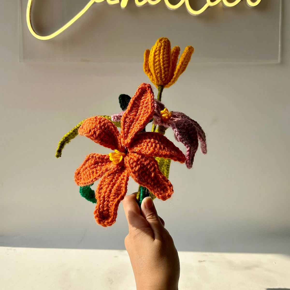Whispers of Sandstone Blooms - Crochet Flower Bouquet