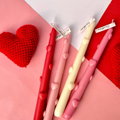 Heart Taper Candles (Pair)