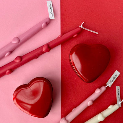 Heart Taper Candles (Pair)
