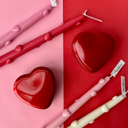 Heart Taper Candles (Pair)