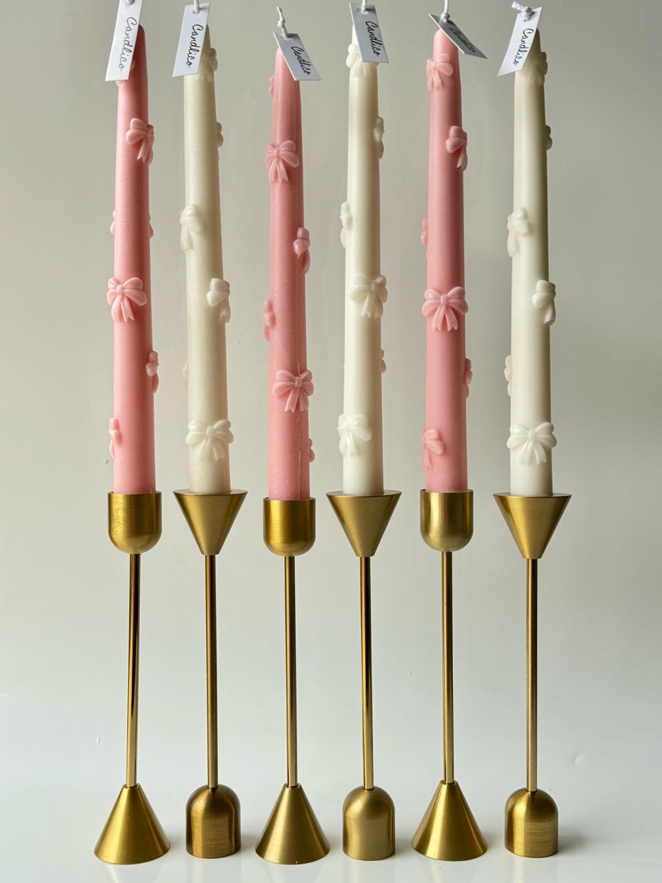 Brass Holder with Bow Candle