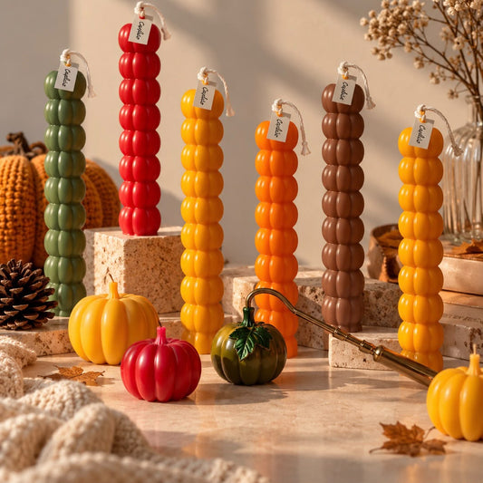 Pumpkin taper candle (pair)