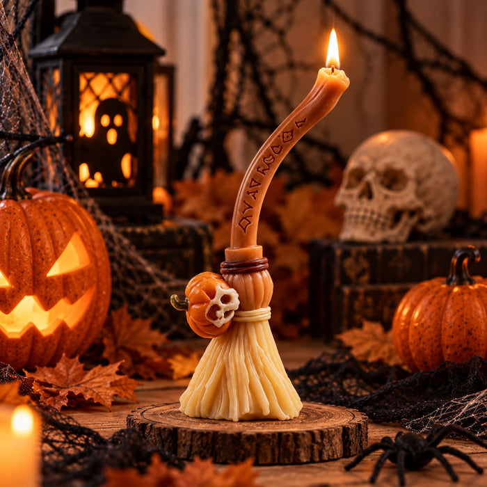 Wicked Broom Candle