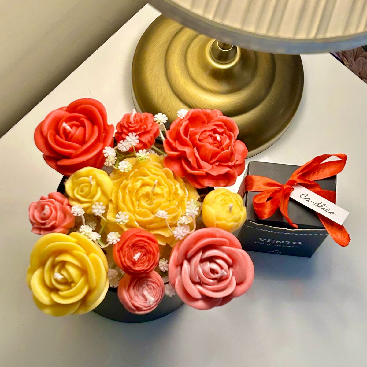 Candle Bouquet - Rosy Sunshine