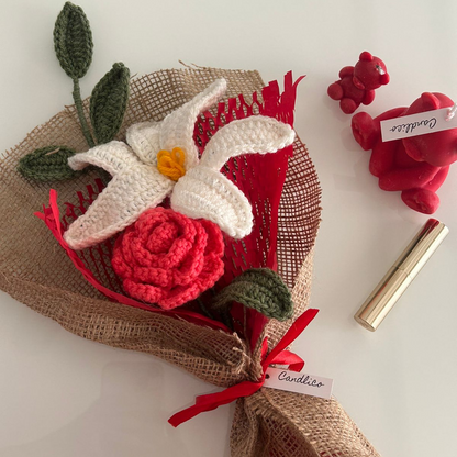 Rose & Pearl Crochet Bouquet