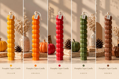 Pumpkin Taper Candle (pair)