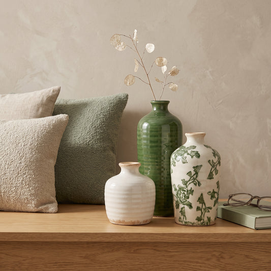 3pcs Crackle Glaze Ceramic Vase Set